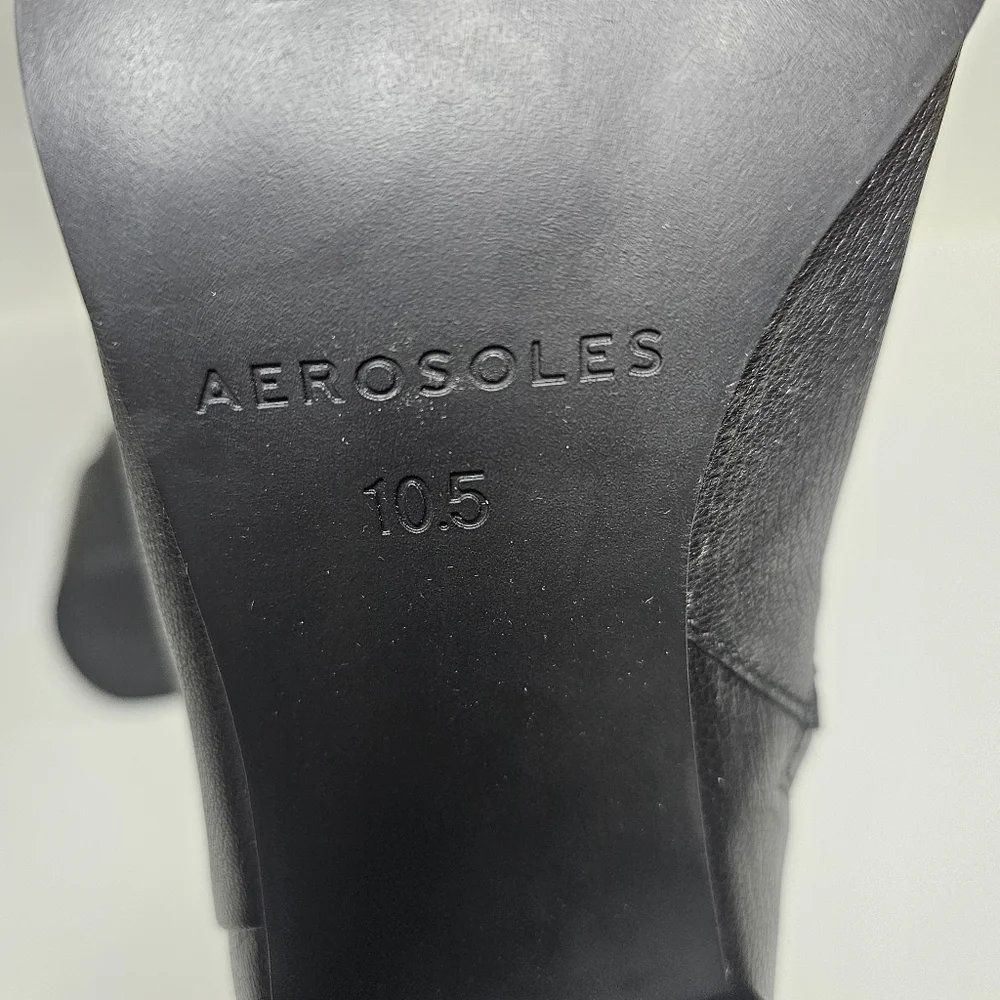 Aerosoles Ortona Black Leather Square Toe Bootie Size 10.5 NWT